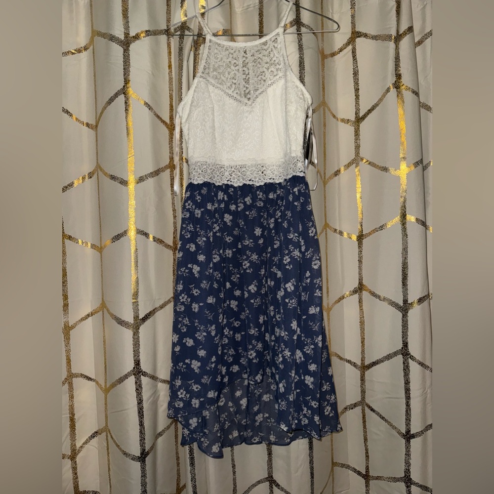 Medium blue floral dress